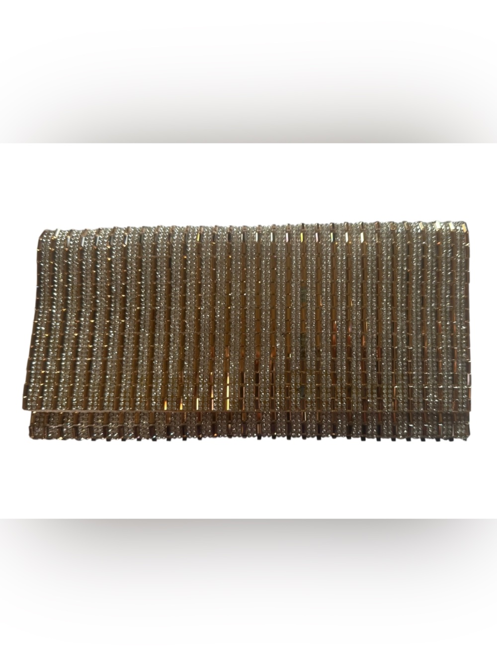 Nina Rhinestone Evening Bag Clutch Womens Gold Bronze Chain Strap Formal Purse